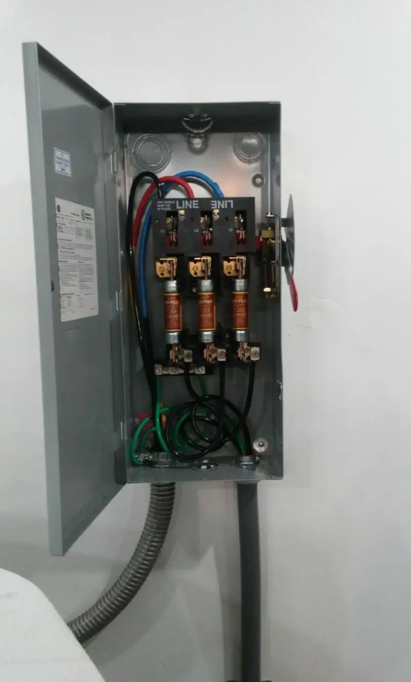 Three-phase disconnect switch installed for Electrical Wiring & Rewiring in St. Paul